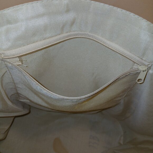 Neutral Woven Stripe Tote Bag – Coastal Chic Everyday Carryall - Picture 9 of 10